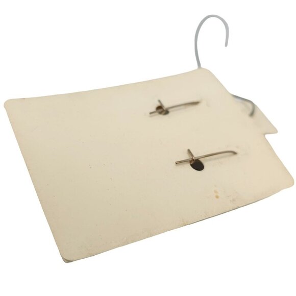 Faux Blue Turquoise Heart Dangle Drop Earrings Silver Tone Vintage - Picture 4 of 4